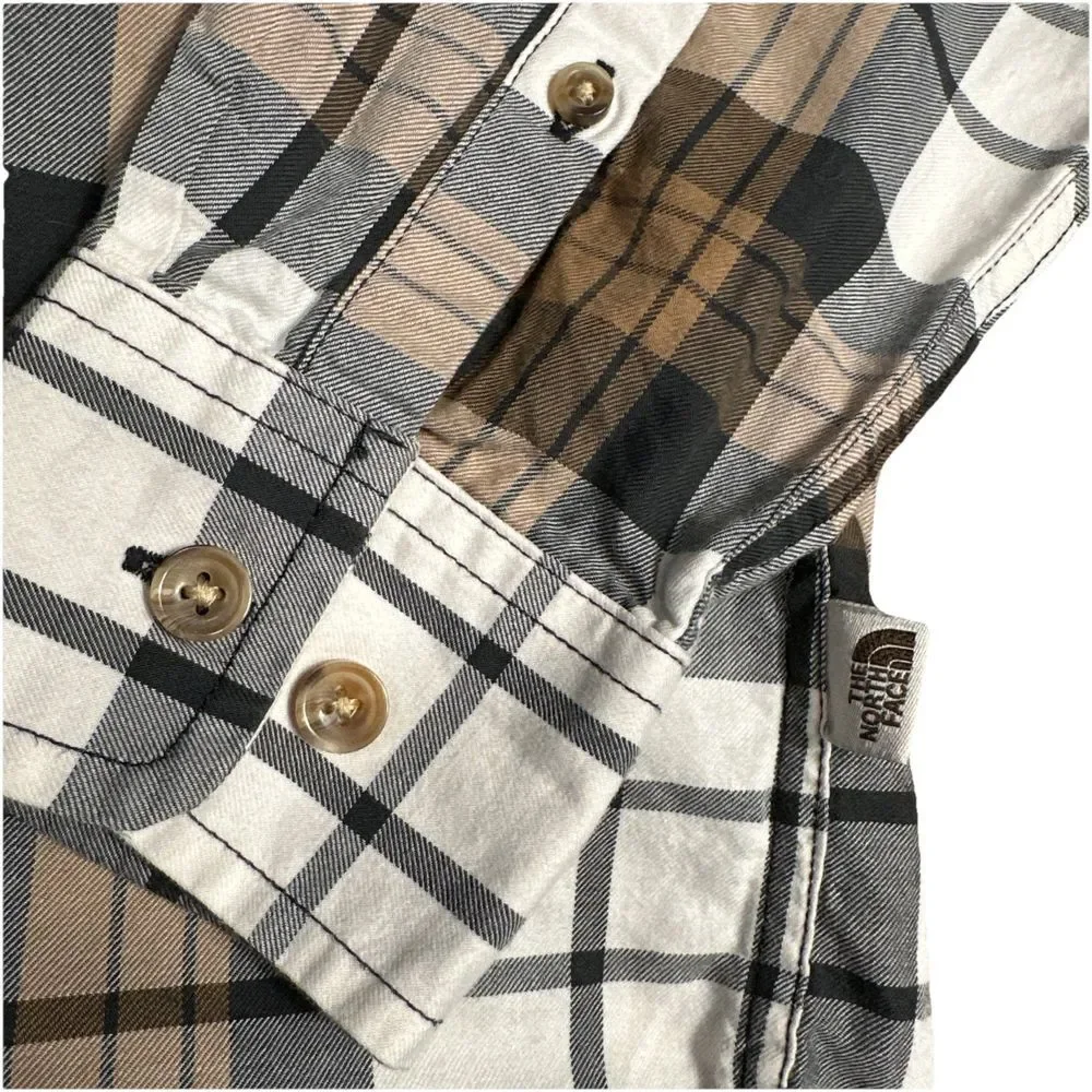 The North Face‎ Small Men's Brown, Black & White Button Down Collared Pocket